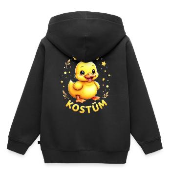 Ente Kostüm Enten Kostüm süß gelb Küken Fasching - Kinder Premium Organic Hoodie - Schwarz - Hinten - AI Model Kid Male (0cm)
