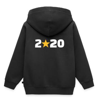 2020 - Kinder Premium Organic Hoodie - Schwarz - Hinten - AI Model Kid Male (0cm)
