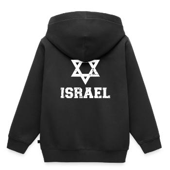 Israël - Sweat Premium à capuche enfant bio - noir - Dos - AI Model Kid Male (0cm)