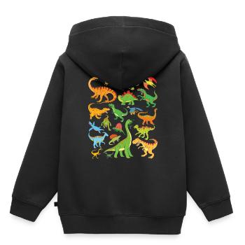 Dino Velociraptor T-Rex Triceratops Dinosaurs - Kids Premium Organic Hoodie - black - Back - AI Model Kid Male (0cm)