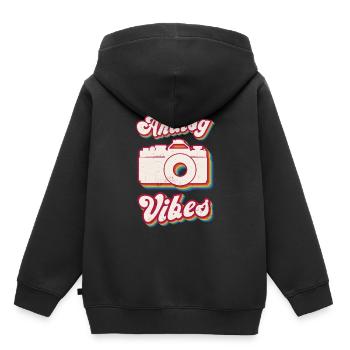 Retro Photographer Vintage Analog Vibes - Kinder Premium Organic Hoodie - Schwarz - Hinten - AI Model Kid Male (0cm)