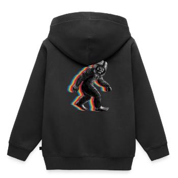 Retro Bigfoot vintage Fun and Nostalgic Sasquatch - Kinder Premium Organic Hoodie - Schwarz - Hinten - AI Model Kid Male (0cm)