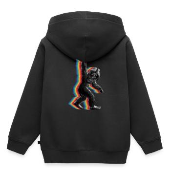 Retro Bigfoot vintage Fun and Nostalgic Sasquatch - Kinder Premium Organic Hoodie - Schwarz - Hinten - AI Model Kid Male (0cm)