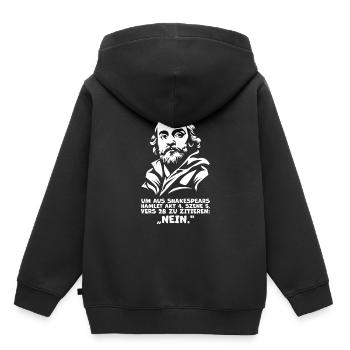 Shakespeare's 'No' Quote – Funny Hamlet Quote - Kids Premium Organic Hoodie - black - Back - AI Model Kid Male (0cm)