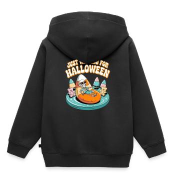 En attendant l’Halloween - Sweat Premium à capuche enfant bio - noir - Dos - AI Model Kid Male (0cm)