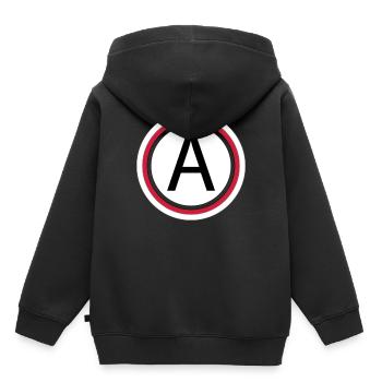 Letter a - Kids Premium Organic Hoodie - black - Back - AI Model Kid Male (0cm)