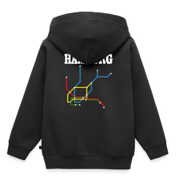 Hamburg subway subway - Kids Premium Organic Hoodie - black - Back - AI Model Kid Male (0cm)