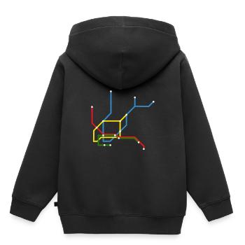 Hamburg U-Bahn U Bahn UBahn Regenbogen - Kinder Premium Organic Hoodie - Schwarz - Hinten - AI Model Kid Male (0cm)