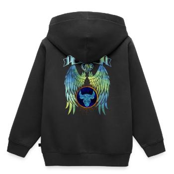 Taureau du zodiaque - Sweat Premium à capuche enfant bio - noir - Dos - AI Model Kid Male (0cm)