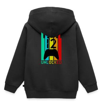 12 Geburtstag Gamer Level 12 Freigeschaltet - Kinder Premium Organic Hoodie - Schwarz - Hinten - AI Model Kid Male (0cm)