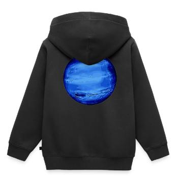 Neptune Planet représentation - Sweat Premium à capuche enfant bio - noir - Dos - AI Model Kid Male (0cm)