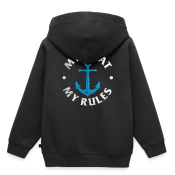 My Boat My Rules Funny Captain Boating Sail Saling - Kids Premium Organic Hoodie - black - Back - AI Model Kid Male (0cm)