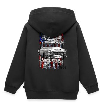Legendary V8 Pickup Truck CJ 1957 - Kinder Premium Organic Hoodie - Schwarz - Hinten - AI Model Kid Male (0cm)
