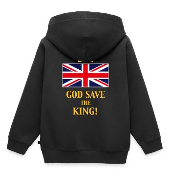 God Save The King! (England / Great Britain / 4C) - Kinder Premium Organic Hoodie - Schwarz - Hinten - AI Model Kid Male (0cm)