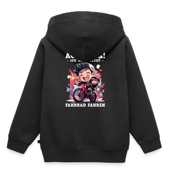 Fahrrad Fahren Lernen - Kinder Premium Organic Hoodie - Schwarz - Hinten - AI Model Kid Male (0cm)