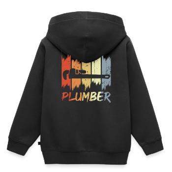 Installateur - Kinder Premium Organic Hoodie - Schwarz - Hinten - AI Model Kid Male (0cm)