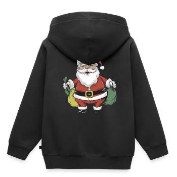 Santa Claus Weihnachtsmann Comic - Kinder Premium Organic Hoodie - Schwarz - Hinten - AI Model Kid Male (0cm)