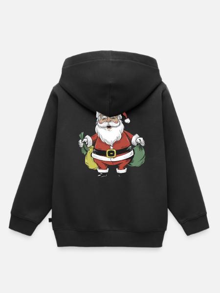 Santa Claus Weihnachtsmann Comic - Kinder Premium Organic Hoodie - Schwarz