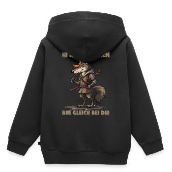 Rotkäppchen - Ich bin gleich bei Dir - deutsch - Kinder Premium Organic Hoodie - Schwarz - Hinten - AI Model Kid Male (0cm)