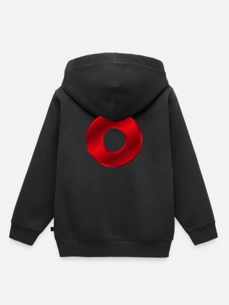 Rotes O - Kinder Premium Organic Hoodie - Schwarz