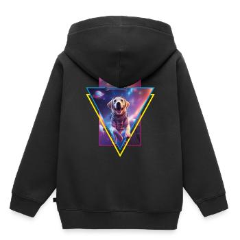 Mila, ein Hund im Weltall - Kinder Premium Organic Hoodie - Schwarz - Hinten - AI Model Kid Male (0cm)