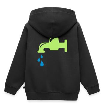 water tap - Kids Premium Organic Hoodie - black - Back - AI Model Kid Male (0cm)
