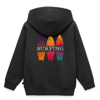 planche de surf - Sweat Premium à capuche enfant bio - noir - Dos - AI Model Kid Male (0cm)