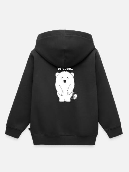 Eisbär Pups - Kinder Premium Organic Hoodie - Schwarz