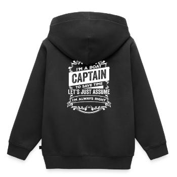 Kapitän Captain Boot Yacht segeln Skipper Geschenk - Kinder Premium Organic Hoodie - Schwarz - Hinten - AI Model Kid Male (0cm)
