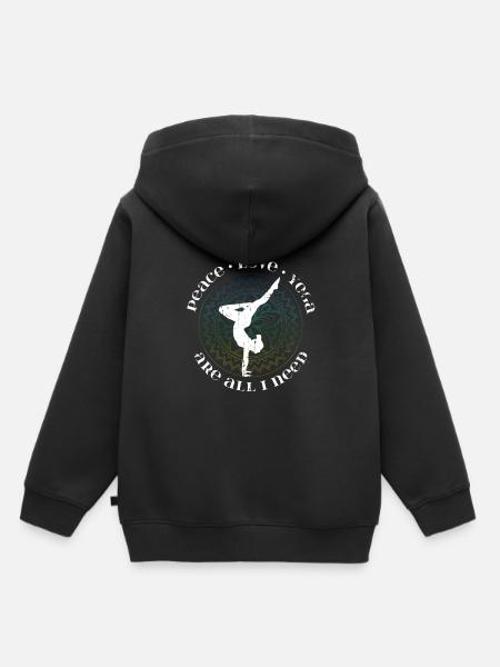 Yoga - Kinder Premium Organic Hoodie - Schwarz