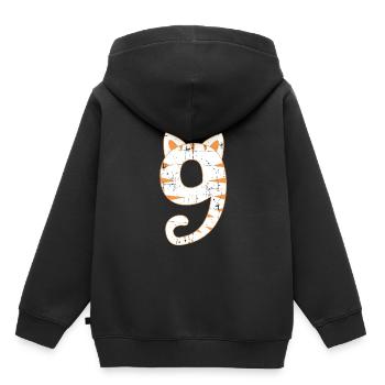 Cat 9th birthday - Kids Premium Organic Hoodie - black - Back - AI Model Kid Male (0cm)