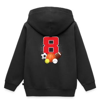 8. Geburtstag Sport Junge - Kinder Premium Organic Hoodie - Schwarz - Hinten - AI Model Kid Male (0cm)