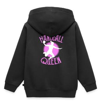 Handball Mädchen Königin Sport - Kinder Premium Organic Hoodie - Schwarz - Hinten - AI Model Kid Male (0cm)