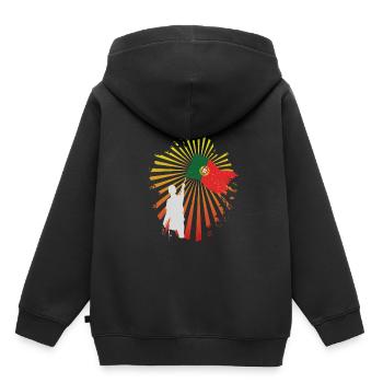 Portugal - Kinder Premium Organic Hoodie - Schwarz - Hinten - AI Model Kid Male (0cm)
