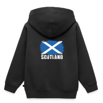 Écosse - Sweat Premium à capuche enfant bio - noir - Dos - AI Model Kid Male (0cm)