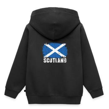 Écosse - Sweat Premium à capuche enfant bio - noir - Dos - AI Model Kid Male (0cm)