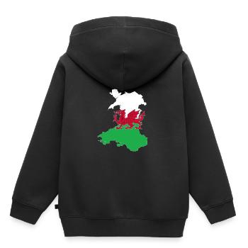 Pays de Galles - Sweat Premium à capuche enfant bio - noir - Dos - AI Model Kid Male (0cm)
