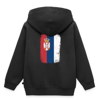 Serbien - Kinder Premium Organic Hoodie - Schwarz - Hinten - AI Model Kid Male (0cm)
