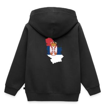 Serbien - Kinder Premium Organic Hoodie - Schwarz - Hinten - AI Model Kid Male (0cm)