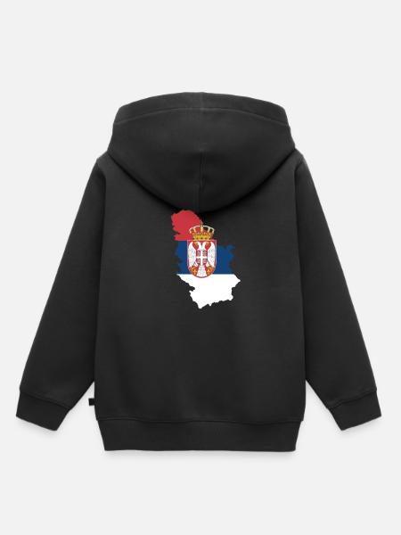 Serbien - Kinder Premium Organic Hoodie - Schwarz
