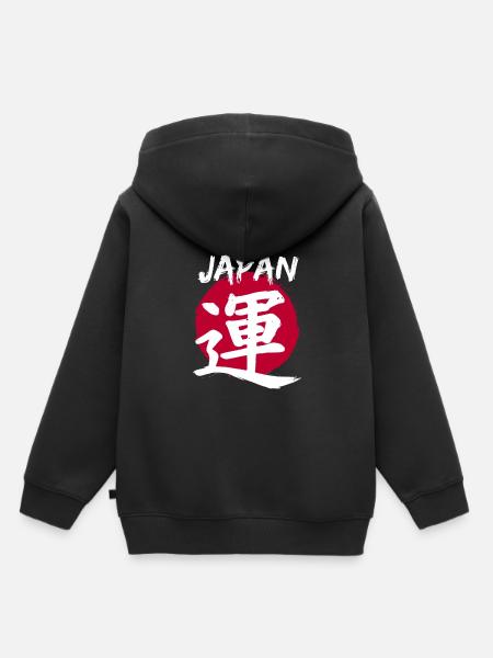Japon - Sweat Premium à capuche enfant bio - noir
