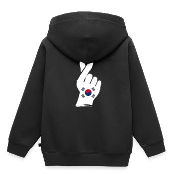 Corée du Sud - Sweat Premium à capuche enfant bio - noir - Dos - AI Model Kid Male (0cm)