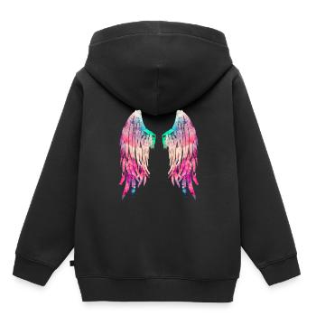 ailes d'ange - Sweat Premium à capuche enfant bio - noir - Dos - AI Model Kid Male (0cm)