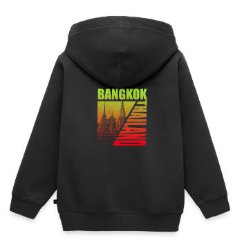 Bangkok - Sweat Premium à capuche enfant bio - noir - Dos - AI Model Kid Male (0cm)