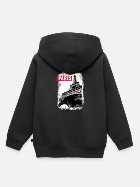 Paris - Kinder Premium Organic Hoodie - Schwarz