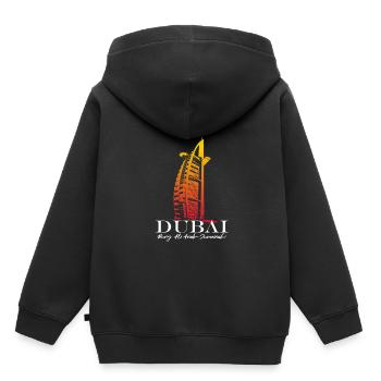 Dubai Hotel Urlaub Geschenk - Kinder Premium Organic Hoodie - Schwarz - Hinten - AI Model Kid Male (0cm)