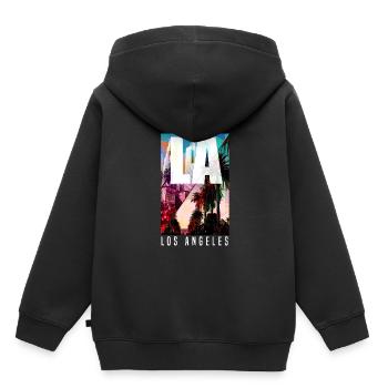 Los Angeles - Kinder Premium Organic Hoodie - Schwarz - Hinten - AI Model Kid Male (0cm)