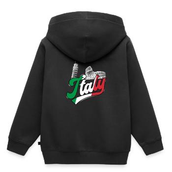 Italie Colisée Ardoise Tour De Pise - Sweat Premium à capuche enfant bio - noir - Dos - AI Model Kid Male (0cm)