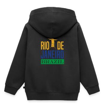 Brésil Rio de Janeiro - Sweat Premium à capuche enfant bio - noir - Dos - AI Model Kid Male (0cm)