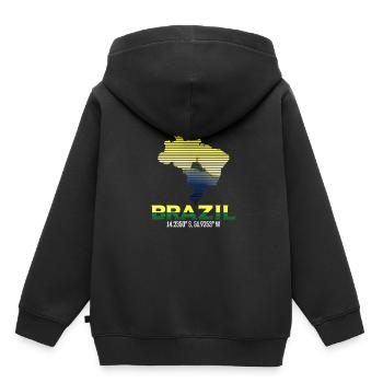 Brésil Coordonnées - Sweat Premium à capuche enfant bio - noir - Dos - AI Model Kid Male (0cm)